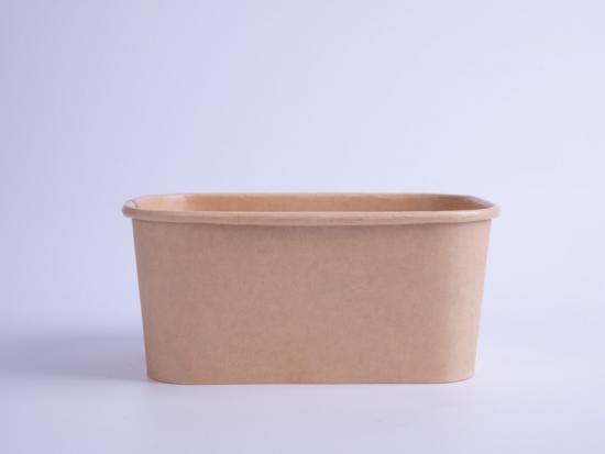 Rectangle Kraft Paper Container For Fruits Salad Packing